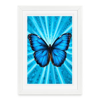 papillon - Affiche encadrée (27 × 37 cm) - blanc - Devant