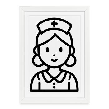 infirmière - Affiche encadrée (27 × 37 cm) - blanc - Devant