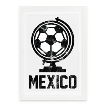 Football au Mexique - Affiche encadrée (27 × 37 cm) - blanc - Devant