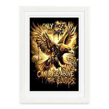 Eagle Poster Motivation Saying Mural - Framed poster (27 × 37 cm) - white - Front