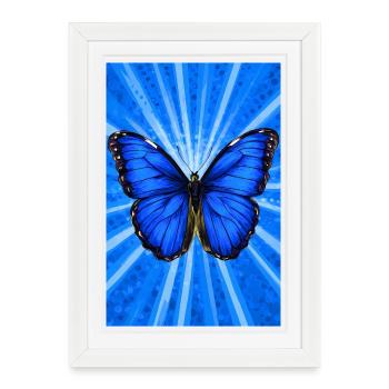 butterfly - Framed poster (27 × 37 cm) - white - Front