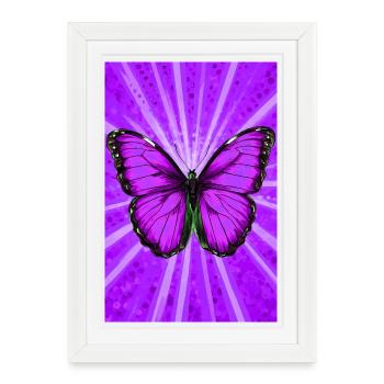 butterfly - Framed poster (27 × 37 cm) - white - Front