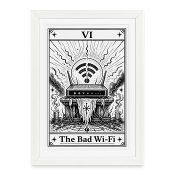 Poor wifi | Tarot Card Everyday - Framed poster (27 × 37 cm) - white - Front