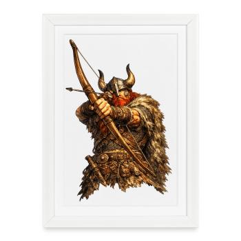 Viking Archer - Affiche encadrée (27 × 37 cm) - blanc - Devant