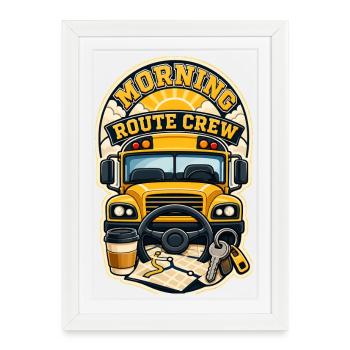 ÉQUIPE DE ROUTE DU MATIN - Affiche encadrée (27 × 37 cm) - blanc - Devant