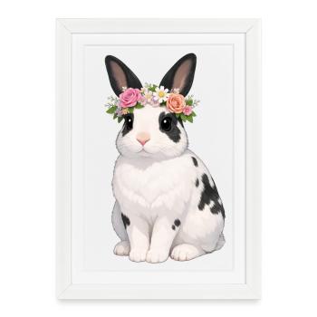 Lapin escargot anglais - Affiche encadrée (27 × 37 cm) - blanc - Devant