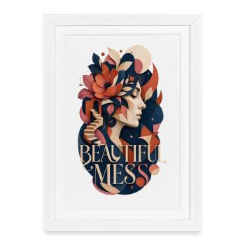 Beautiful Mess – Modern Art Collage - Framed poster (27 × 37 cm) - white - Front
