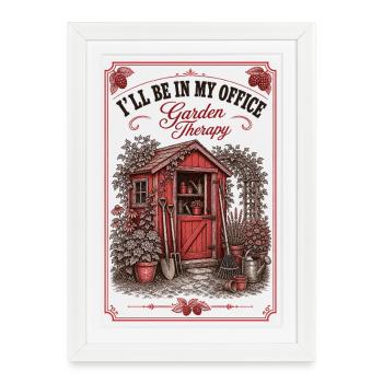 Je serai dans mon bureau Plantes de jardin - Affiche encadrée (27 × 37 cm) - blanc - Devant