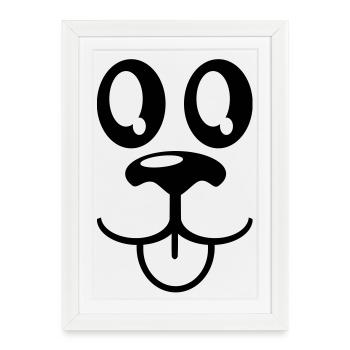 face à des animaux - Affiche encadrée (27 × 37 cm) - blanc - Devant