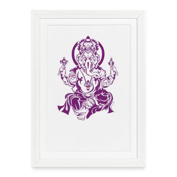 Ganesha god of fortune - Framed poster (27 × 37 cm) - white - Front