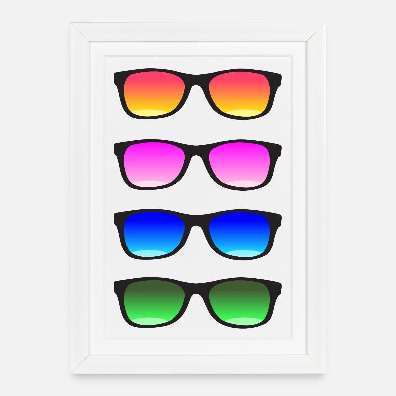 Sonnenbrille! - Gerahmtes Poster (27 × 37 cm) - Weiß