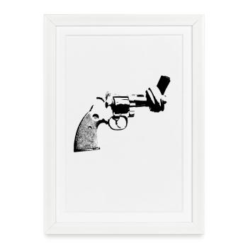 pistol ukraine peace poster poster No war anti - Framed poster (27 × 37 cm) - white - Front