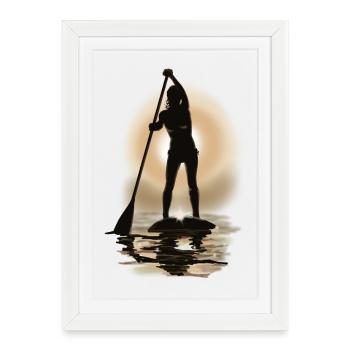 paddle boarding - Affiche encadrée (27 × 37 cm) - blanc - Devant