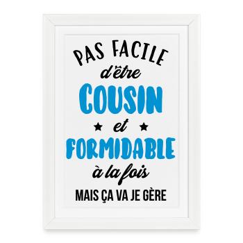 Oncle / Tante / Cousin / Cousine - Affiche encadrée (27 × 37 cm) - blanc - Devant