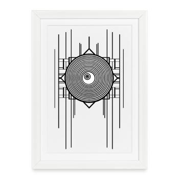 Abstract Gemoetric Art Deco Ringel Design - Framed poster (27 × 37 cm) - white - Front