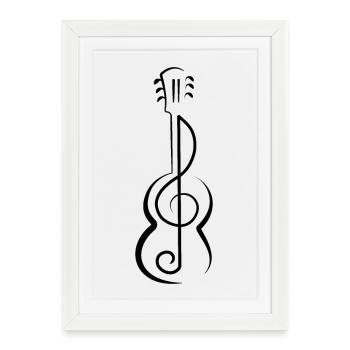 Guitare Musique - Affiche encadrée (27 × 37 cm) - blanc - Devant