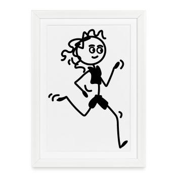 Coureuse fille ou femme - Affiche encadrée (27 × 37 cm) - blanc - Devant