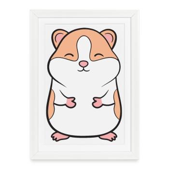 Hamster - Affiche encadrée (27 × 37 cm) - blanc - Devant