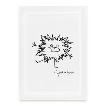 L'animal moelleux panique © Chyropterum Innoxius - Affiche encadrée (27 × 37 cm) - blanc - Devant