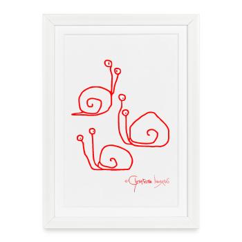 Snailmeeting © Chyropterum Innoxius - Framed poster (27 × 37 cm) - white - Front