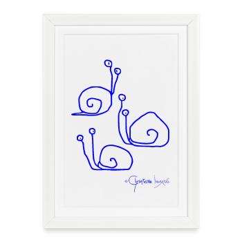 Snailmeeting © Chyropterum Innoxius - Framed poster (27 × 37 cm) - white - Front