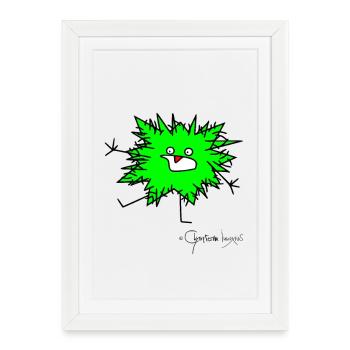 L'animal moelleux panique © Chyropterum Innoxius - Affiche encadrée (27 × 37 cm) - blanc - Devant