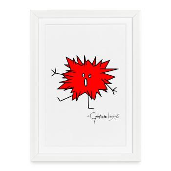 L'animal moelleux épineux © Chyropterum Innoxius - Affiche encadrée (27 × 37 cm) - blanc - Devant