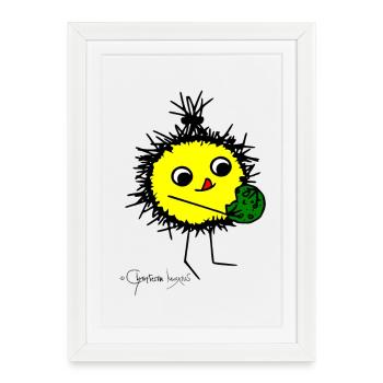 Woolly Beastie: "Delicious!"© Chyropterum Innoxius - Framed poster (27 × 37 cm) - white - Front
