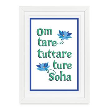 Om Tare Tuttare Ture Soha - blanc - Affiche encadrée (27 × 37 cm) - blanc - Devant