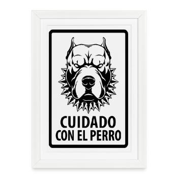 cuidado con el Perro - Framed poster (27 × 37 cm) - white - Front
