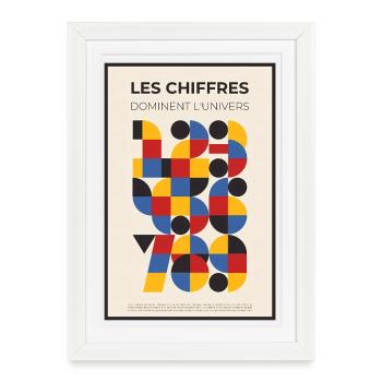 Les Chiffres Dominent l'Univers - Affiche encadrée (27 × 37 cm) - blanc - Devant