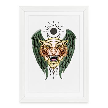 Tigre le roi de la jungle - Affiche encadrée (27 × 37 cm) - blanc - Devant