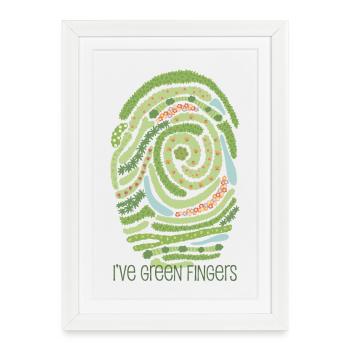 Empreinte digitale du jardin - Affiche encadrée (27 × 37 cm) - blanc - Devant