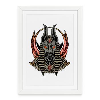 Anubis the god of the dead - Framed poster (27 × 37 cm) - white - Front