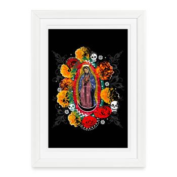 Halloween Jour des morts Guadalupe - Affiche encadrée (27 × 37 cm) - blanc - Devant