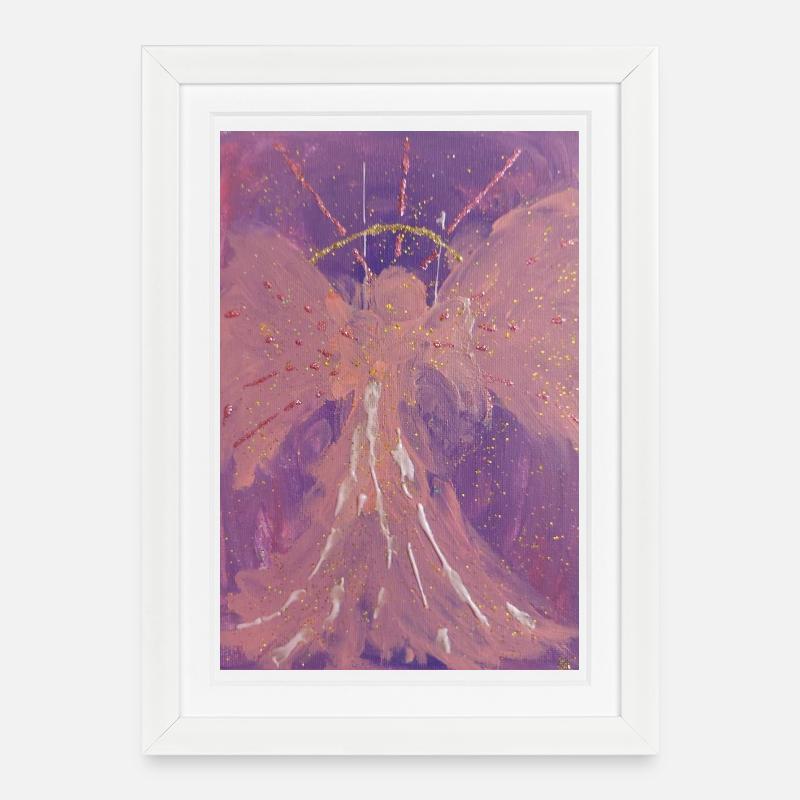 Erzengel Chamuel - Engel der Liebe - Engelbild - Gerahmtes Poster (27 × 37 cm) - Weiß