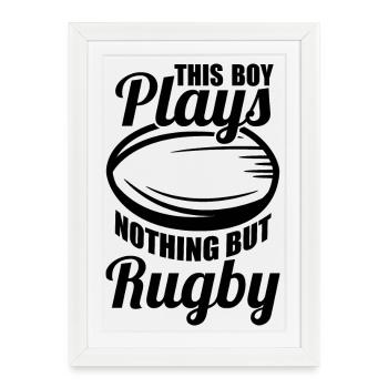 This boy doesn't play anything but rugby - Framed poster (27 × 37 cm) - white - Front