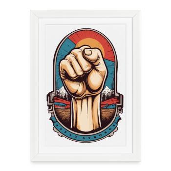 Fist Up Stay Strong - Framed poster (27 × 37 cm) - white - Front