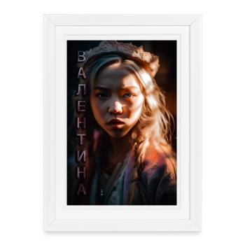 Valentyna typo - Framed poster (27 × 37 cm) - white - Front