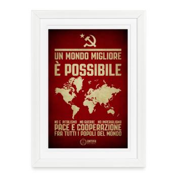 Affiche de l’internationalisme communiste - Affiche encadrée (27 × 37 cm) - blanc - Devant