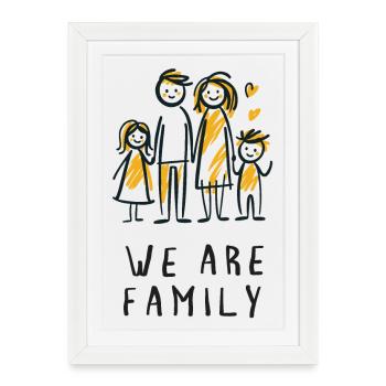 We Are Family Father Mother Children Love - Framed poster (27 × 37 cm) - white - Front