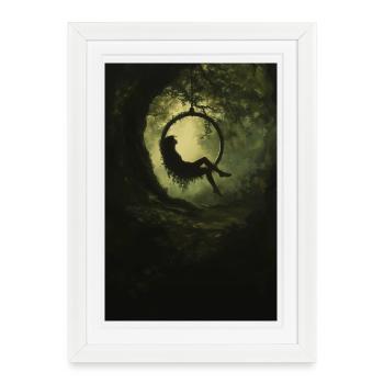 Elfe des bois en cerceau aérien - Affiche encadrée (27 × 37 cm) - blanc - Devant