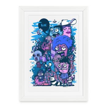 Blue Project - Framed poster (27 × 37 cm) - white - Front