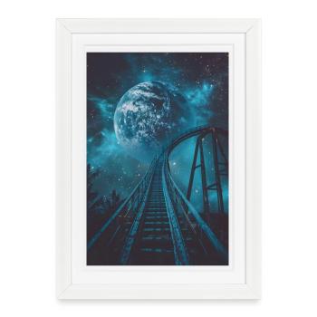 Earth, Roller Coaster, World, Planet, Space, Galaxy - Framed poster (27 × 37 cm) - white - Front