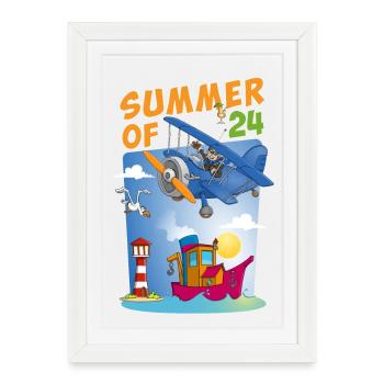 L’été haut en couleur de 2024 - Affiche encadrée (27 × 37 cm) - blanc - Devant