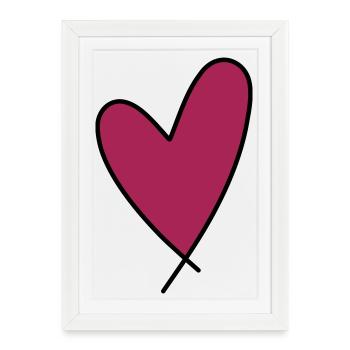 Cœur - Affiche encadrée (27 × 37 cm) - blanc - Devant