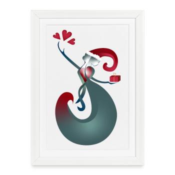 Donner Recevoir Noël - Affiche encadrée (27 × 37 cm) - blanc - Devant
