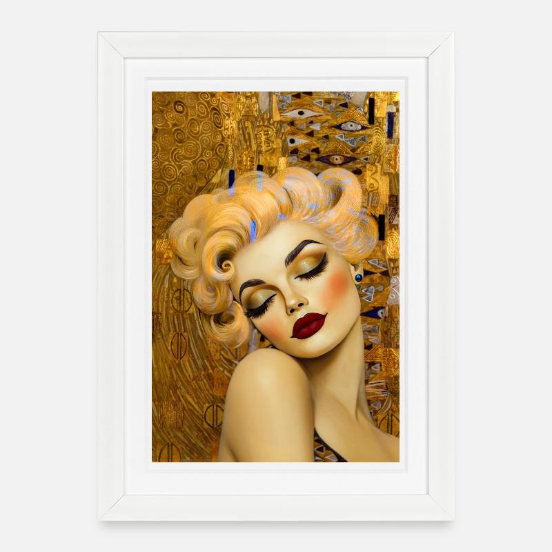 Klimt Poster Marilyn - Framed poster (27 × 37 cm) - white