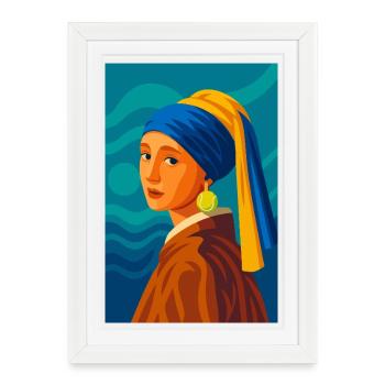 La Jeune Fille (en suspension) - Affiche encadrée (27 × 37 cm) - blanc - Devant