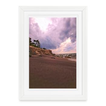 Wild beach Pleśna before the storm - Framed poster (27 × 37 cm) - white - Front